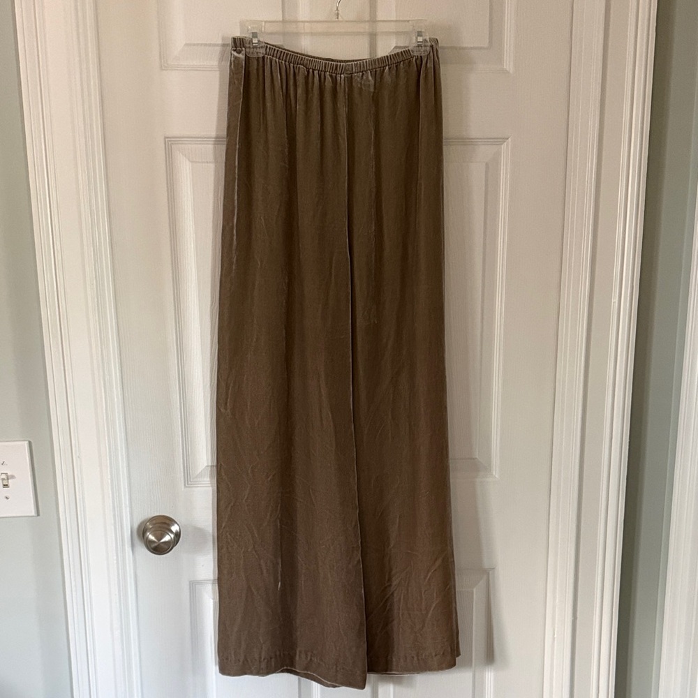 La Ligne Taupe Silk-Blend Pants